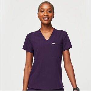 Figs Catarina Purple Jam Scrub Top Size Medium